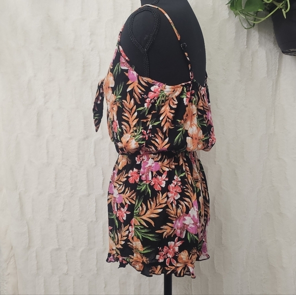 Mossimo Supply Co. Floral Black Romper - Picture 2 of 4